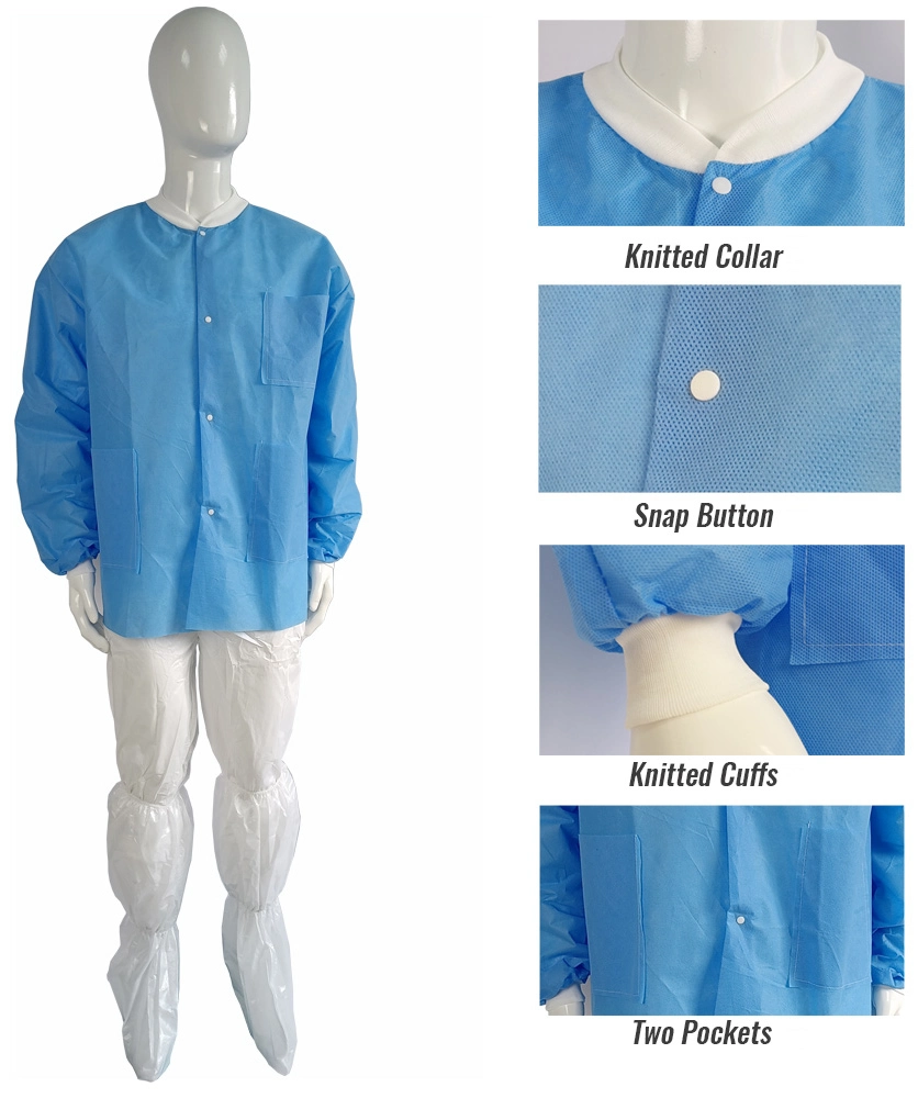 Disposable Lab Coat SMS Lab Coat Waterproof Lab Coat